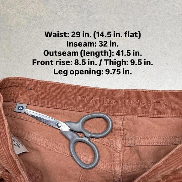 Citizens of Humanity Flare Corduroy Pants Womens 29x32 Orange Bootcut USA Made - Picture 7 of 8